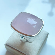 Load image into Gallery viewer, Rose Quartz Large Square Ring - US 9.5
