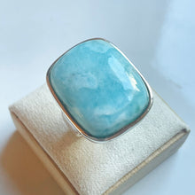 Load image into Gallery viewer, Larimar Large Square Ring - US 8
