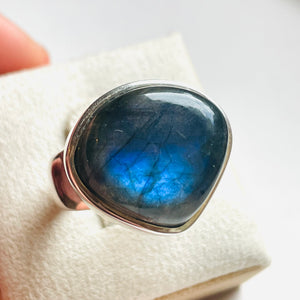 Labradorite Shield Cut Ring - US 6.5