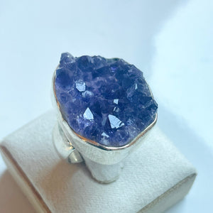 Amethyst Rough Large Bezel-Set Ring - US 8