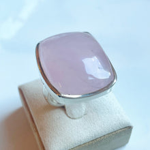 Load image into Gallery viewer, Rose Quartz Large Square Ring - US 9.5
