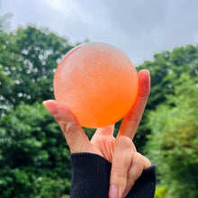 Load image into Gallery viewer, Selenite Sphere - Sunset Orange
