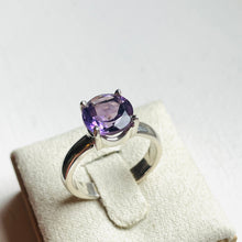 Load image into Gallery viewer, Amethyst Small Round Cut Four-Prong-Set Ring #2 - US 7
