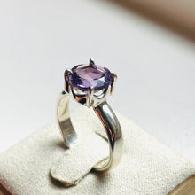 Load image into Gallery viewer, Amethyst Small Round Cut Four-Prong-Set Ring #2 - US 7
