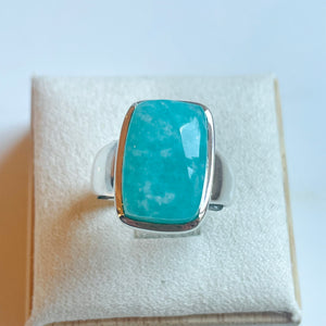 Amazonite Small Rectangle Ring - US 5.5