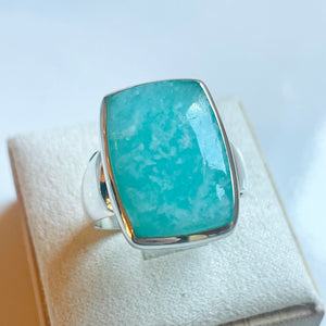 Amazonite Medium Rectangle Ring - US 9