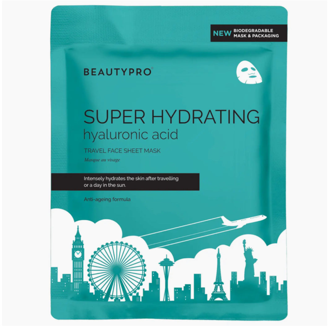 Beauty Pro - Super Hydrating Travel Sheet Mask - 100% Biodegradable