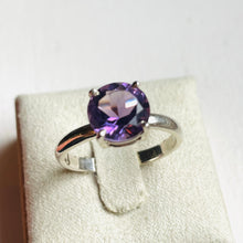 Load image into Gallery viewer, Amethyst Small Round Cut Four-Prong-Set Ring #1 - US 9
