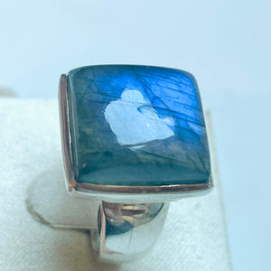 Labradorite Medium Square Ring - US 8