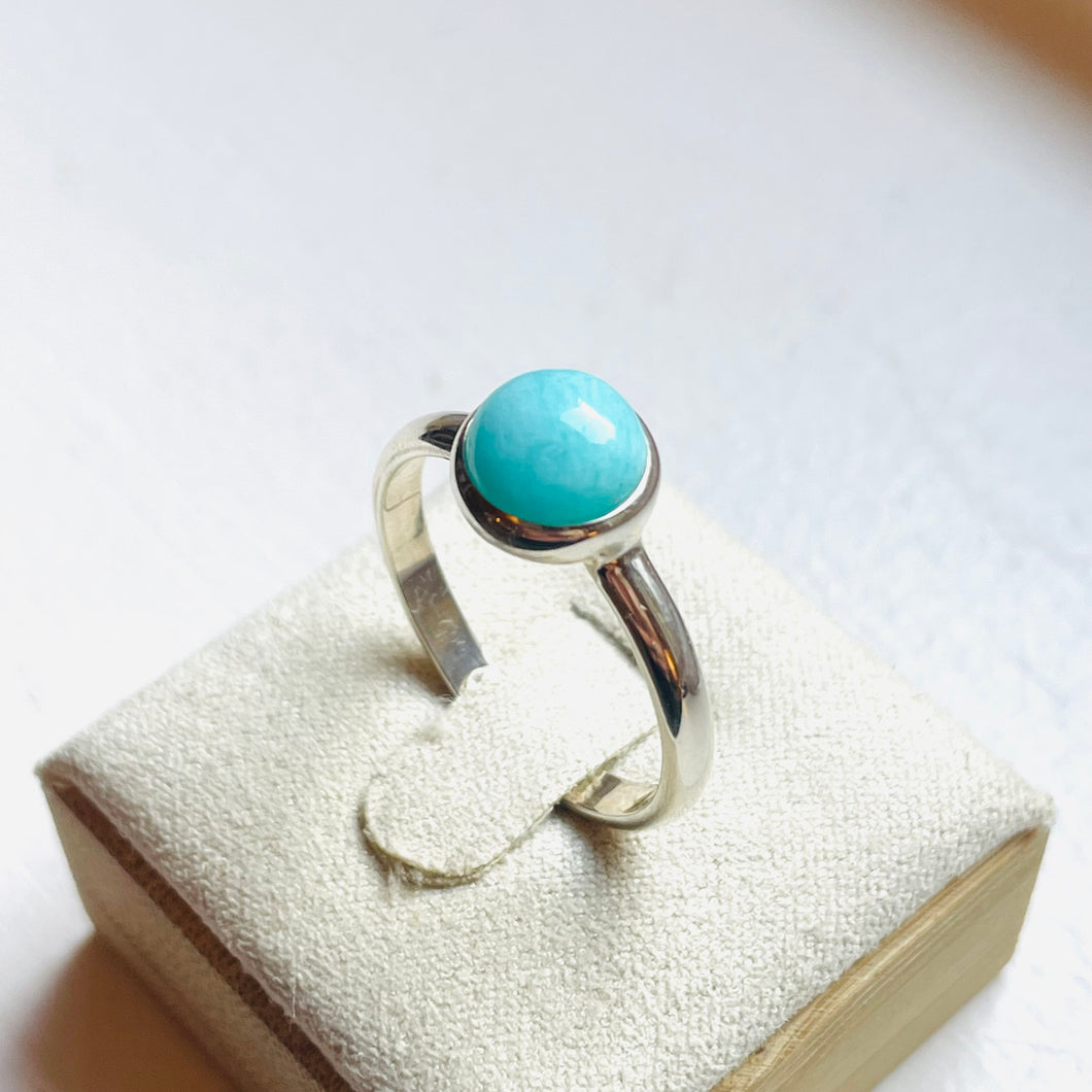 Larimar Small Round Ring - US 9.5