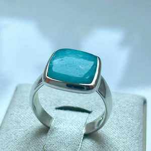 Amazonite Small Square Ring - US 5.5