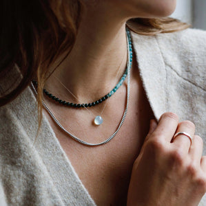 Wanderlust Life - Sea Glass Chalcedony Fine Cord Necklace