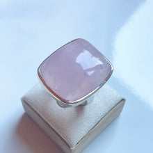 Load image into Gallery viewer, Rose Quartz Large Square Ring - US 9.5
