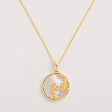 Load image into Gallery viewer, Freya Rose Mother of Pearl Zodiac Necklace
