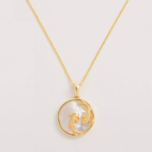 Freya Rose Mother of Pearl Zodiac Necklace