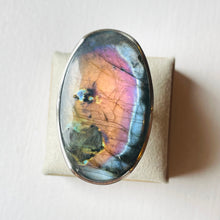 Load image into Gallery viewer, Labradorite Extra Large Oval Statement Ring - US 6.5
