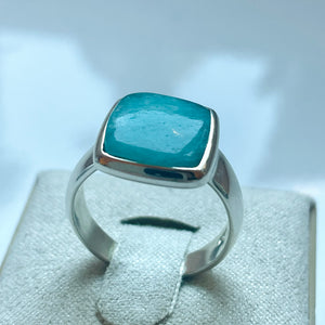 Amazonite Small Square Ring - US 5.5