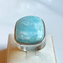 Load image into Gallery viewer, Larimar Large Square Ring - US 8
