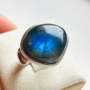 Labradorite Shield Cut Ring - US 6.5