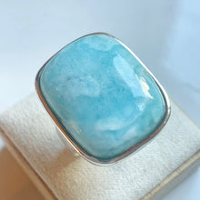 Load image into Gallery viewer, Larimar Large Square Ring - US 8
