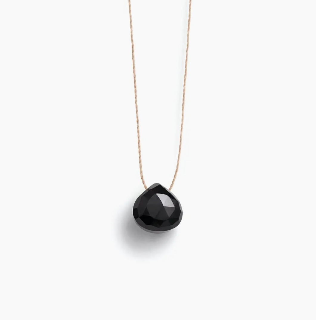 Wanderlust Life - Black Spinel fine cord necklace