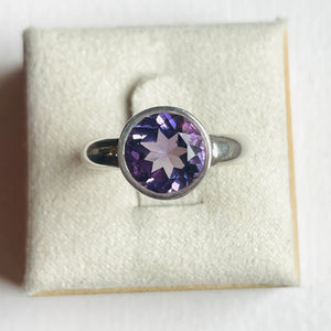 Amethyst Round Medium Ring - US 7