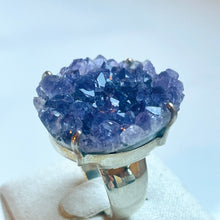 Load image into Gallery viewer, Amethyst Rough Large Four-Prong-Set Ring - US 8.5
