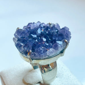 Amethyst Rough Large Four-Prong-Set Ring - US 8.5