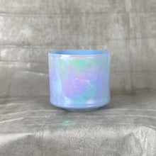 Load image into Gallery viewer, 8” C#+45 Larimar, Platinum, White Light Angel Gold (inside) Crystal Tones Alchemy Singing Bowl (113051) Sound Bowl
