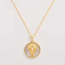 Load image into Gallery viewer, Freya Rose Mother of Pearl Zodiac Necklace
