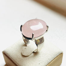 Load image into Gallery viewer, Rose Quartz Medium Oval Four-Prong Set Ring - US 7
