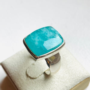 Amazonite medium Rectangle Ring - US 9.5