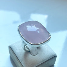 Load image into Gallery viewer, Rose Quartz Large Square Ring - US 9.5
