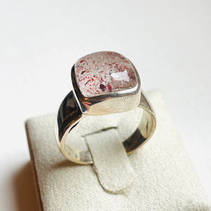 Strawberry Hematoid Medium Square Ring - US 9.5