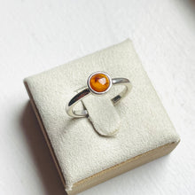 Load image into Gallery viewer, Amber Small Round Bezel-Set Ring - US 5.5
