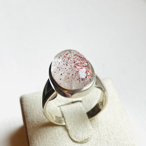 Strawberry Hematoid Large Oval Ring - US 9.5