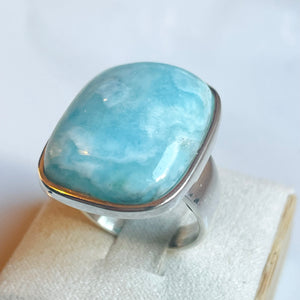 Larimar Large Square Ring - US 8