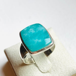 Amazonite medium Rectangle Ring - US 9.5