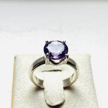 Load image into Gallery viewer, Amethyst Small Round Cut Four-Prong-Set Ring #2 - US 7
