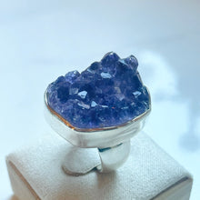 Load image into Gallery viewer, Amethyst Rough Large Bezel-Set Ring - US 8
