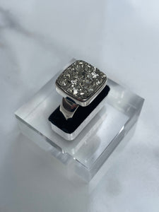 Pyrite Square Ring - US 9.5