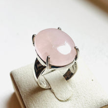 Load image into Gallery viewer, Rose Quartz Medium Oval Four-Prong Set Ring - US 7
