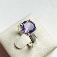 Load image into Gallery viewer, Amethyst Small Round Cut Four-Prong-Set Ring #2 - US 7
