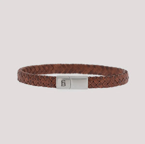 Steel & Barnett - Riley Leather Men’s Bracelet (Caramel)