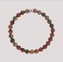 Load image into Gallery viewer, Steel &amp; Barnett - Cherry Creek Jasper Man’s Bracelet (8mm)
