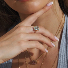 Load image into Gallery viewer, Amy Russell Taylor - GREEN AMETHYST QUANTUM SOLITAIRE RING - STABILITY &amp; SERENITY
