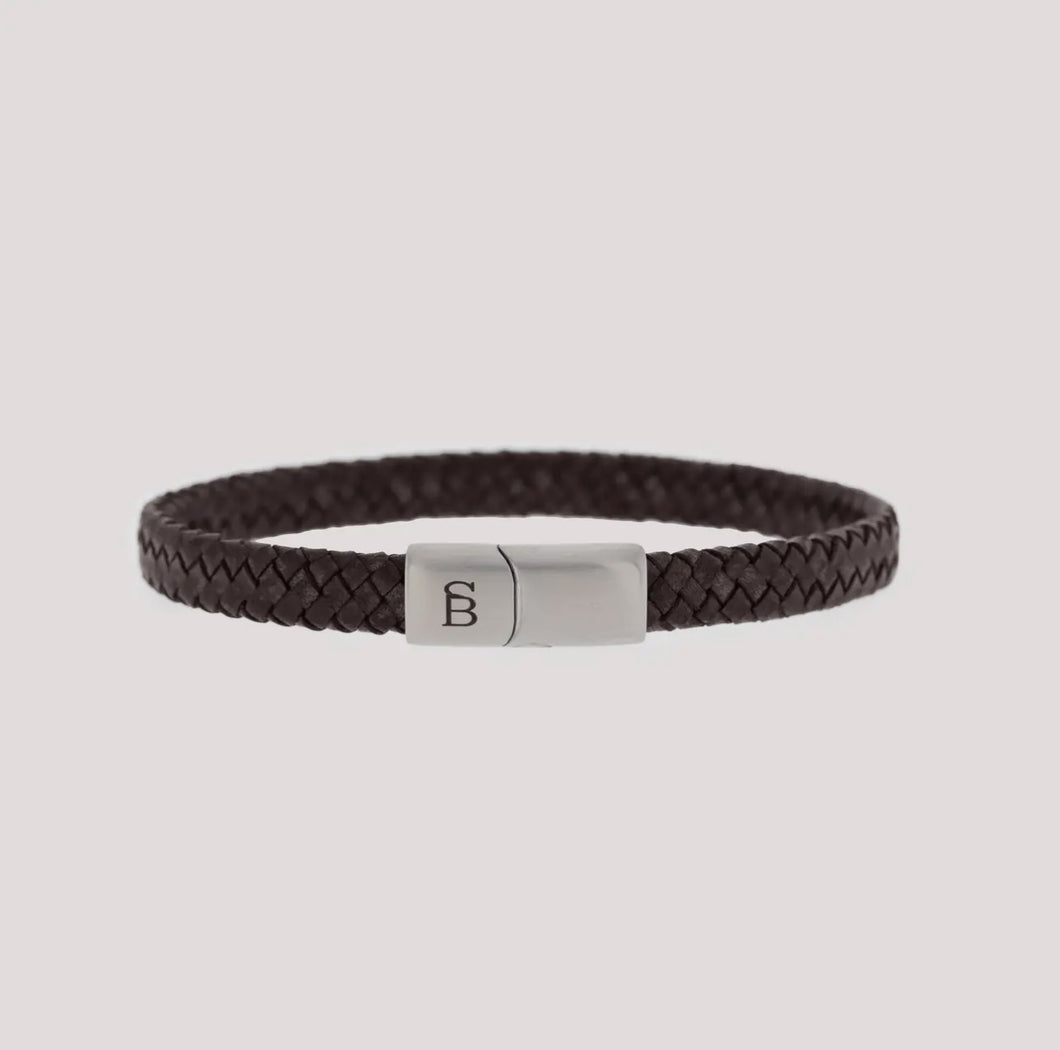 Steel & Barnett - Riley Leather Men’s Bracelet (Vintage Brown)