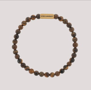 Steel & Barnett - Natural Ned Men’s Bracelet - Tigers Eye (6mm)