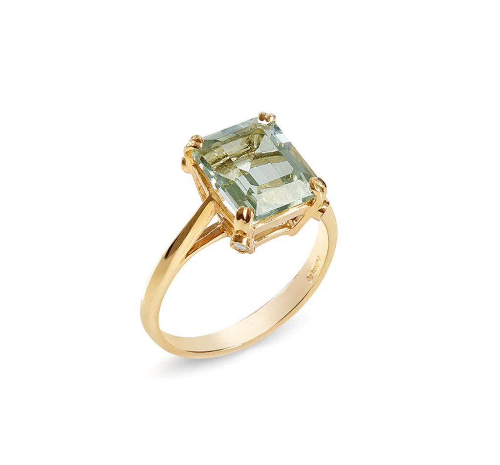 Amy Russell Taylor - GREEN AMETHYST QUANTUM SOLITAIRE RING - STABILITY & SERENITY