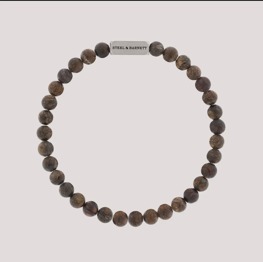 Steel & Barnett - Natural Ned Men’s Bracelet - Bronzite (6mm)